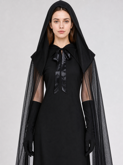 Carnival Hooded Cloak with Semi-Transparent