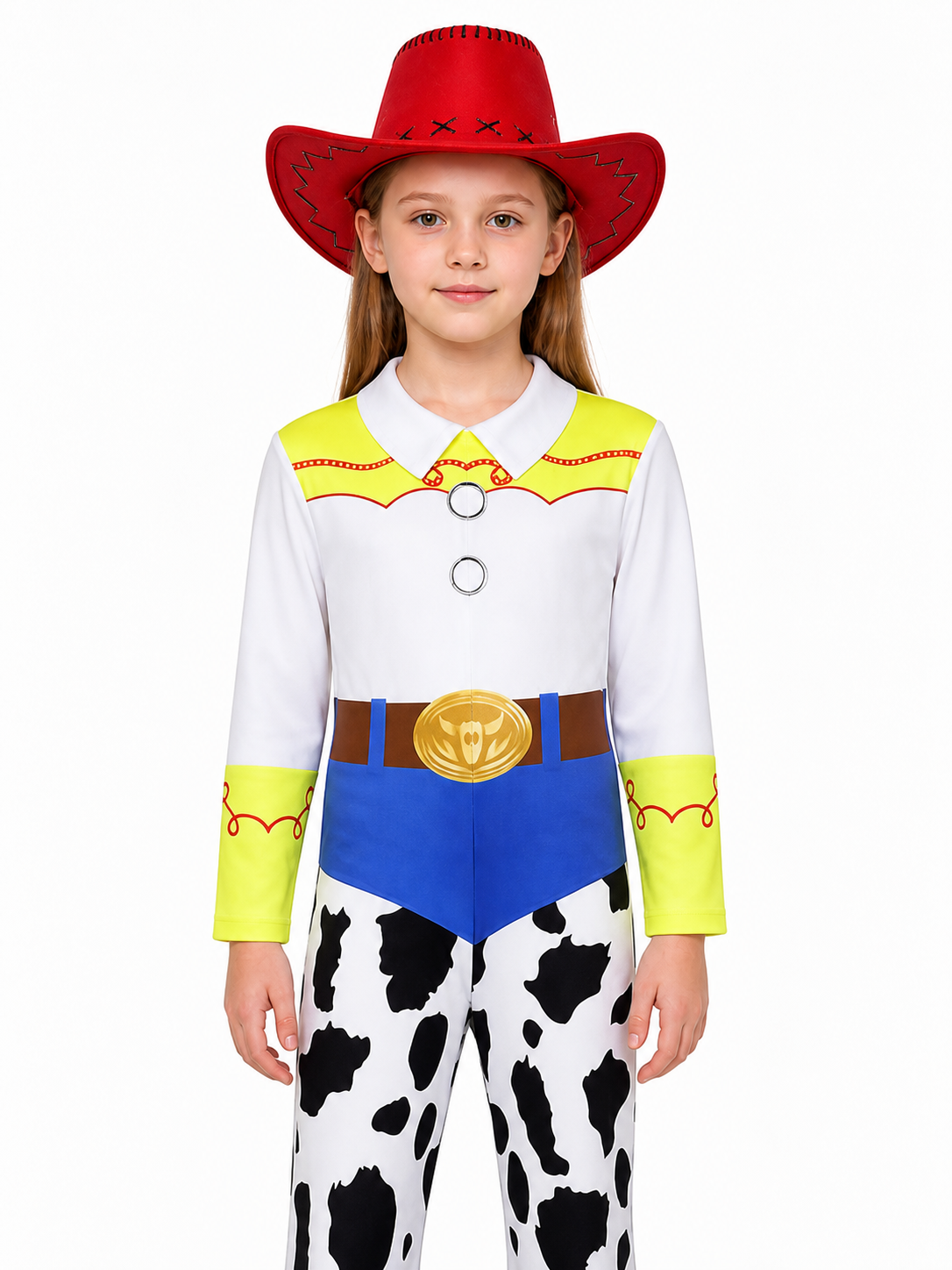 Jessie Costume Jumpsuit with Cowboy Hat for Halloween Costume Headwear detail 2