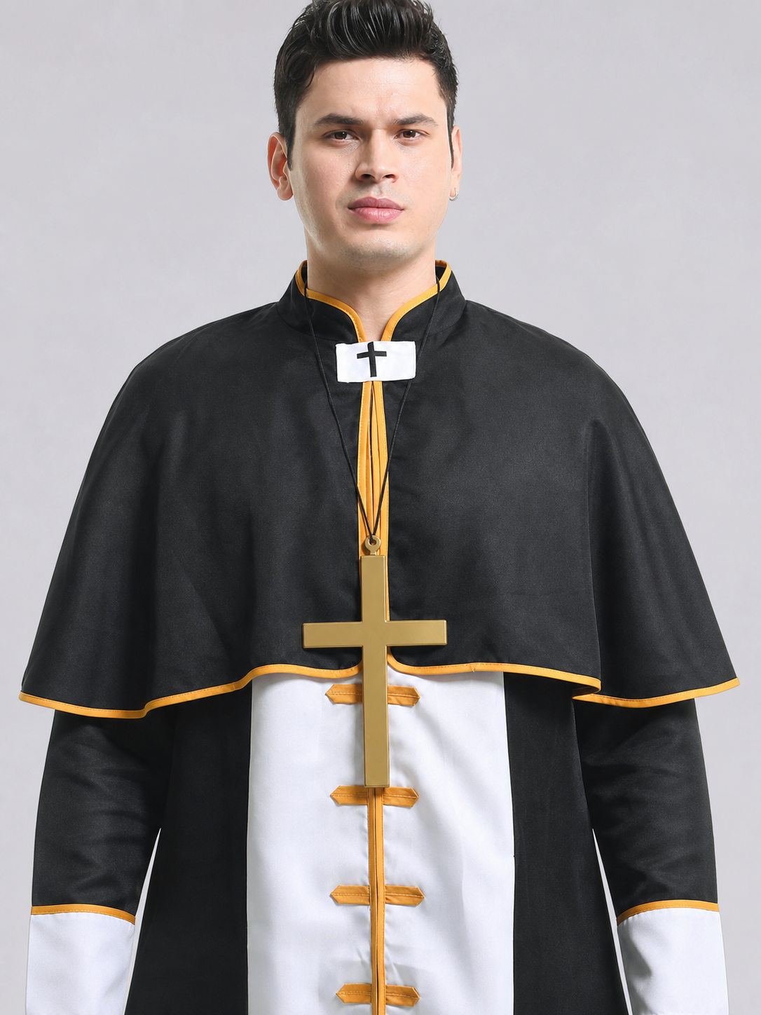 Ritual Robe with Cross, Black and White, Cosplay