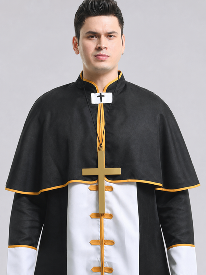 Ritual Robe with Cross, Black and White, Cosplay