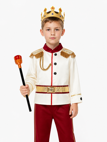 Children's Prince Costume with Crown and Scepter Costume Headwear detail 3