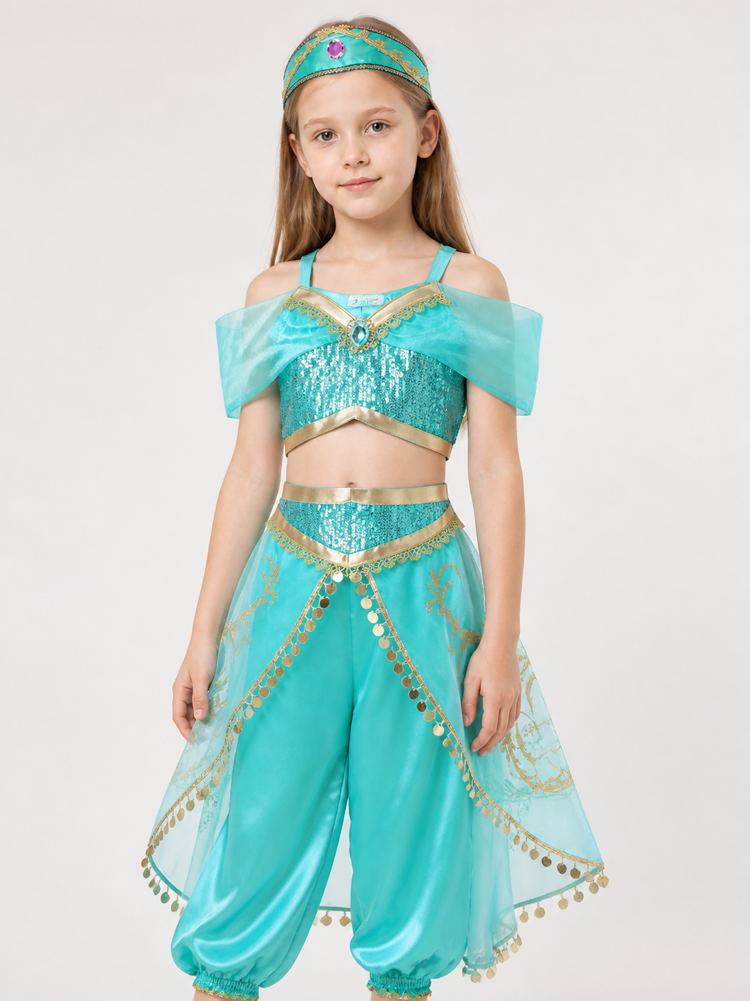 Turquoise Princess Costume for Halloween Costumes detail 2
