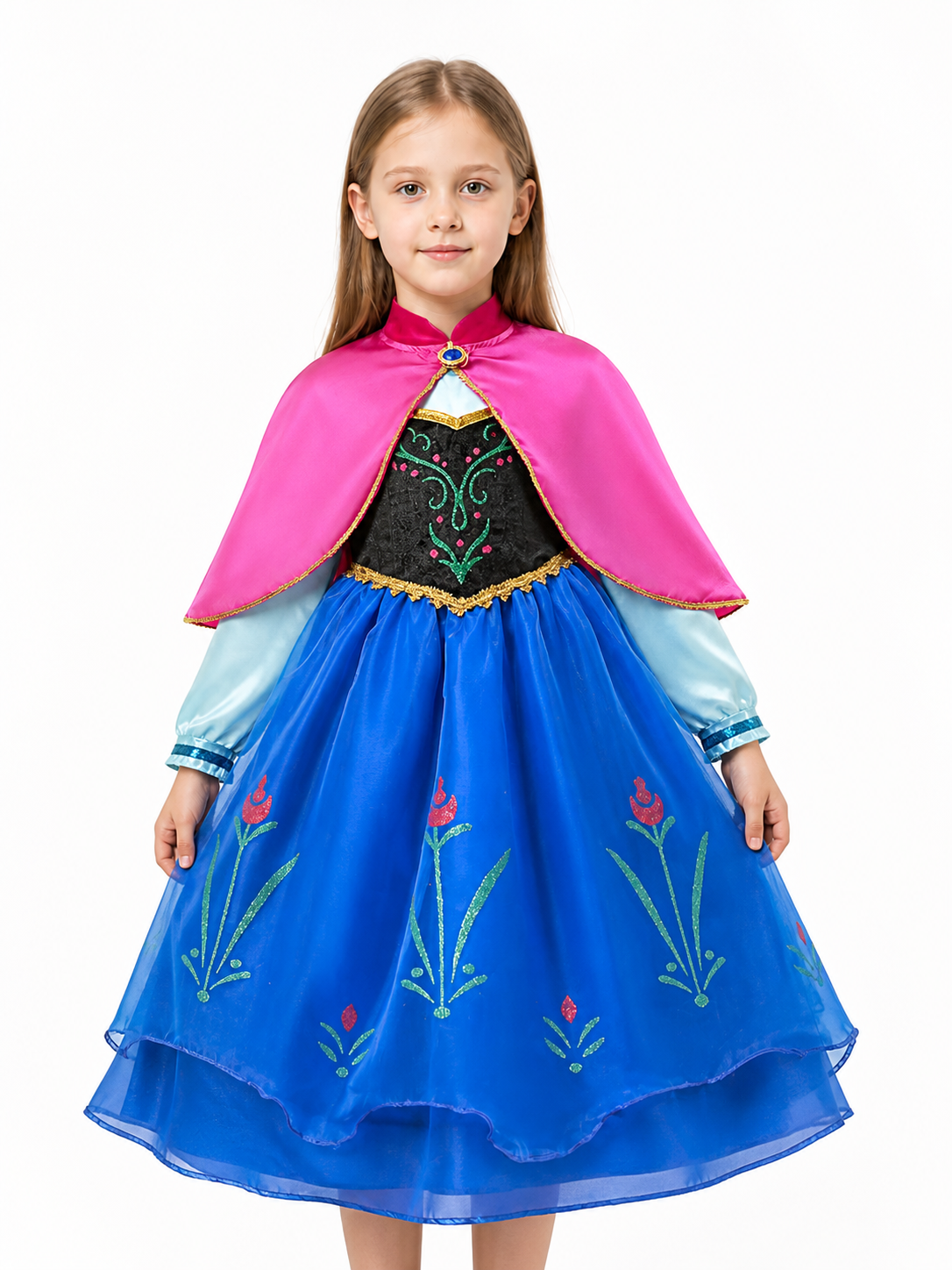 Long Princess Dress for Girls with Flowers and Vines Costume Dresses detail 3