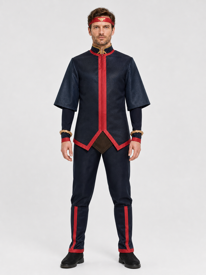 Avatar Cosplay Set with Red Trim Costumes detail 3