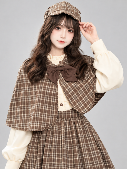 Detective-Style Cosplay Costume, Dress, Cape, Hat