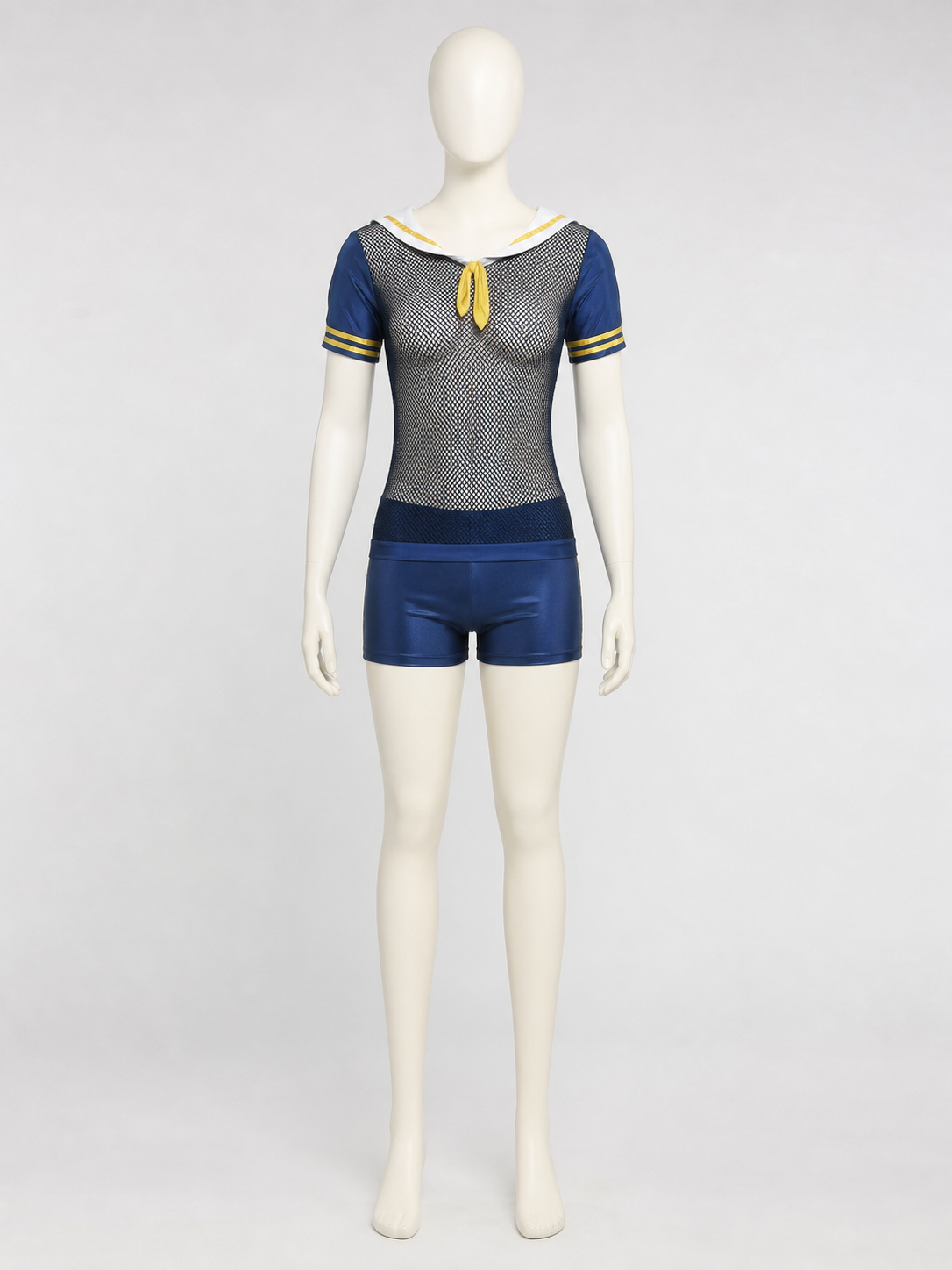 Nautical-Style Mesh Romper Shorts product detail 2