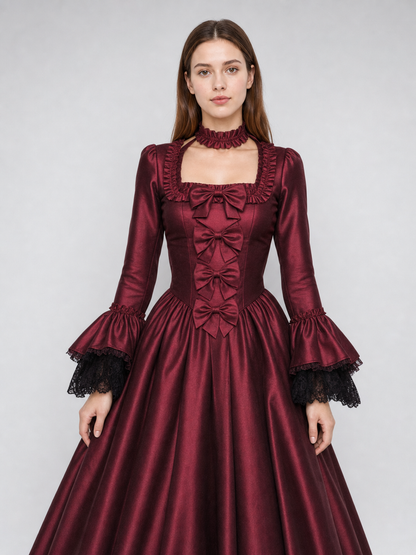 Long Gothic Victorian-Style Dress upper body view