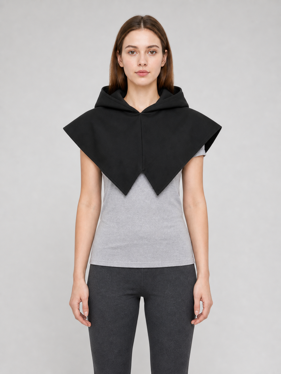 Black Triangular Hooded Cloak for Cosplay