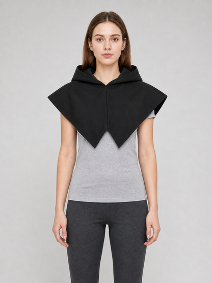 Black Triangular Hooded Cloak for Cosplay