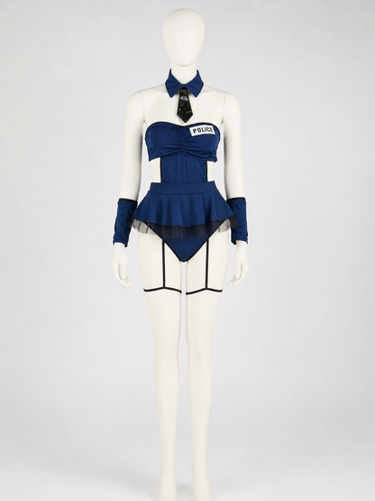 Police Costume with Short Skirt and Cap Costume Headwear detail 2