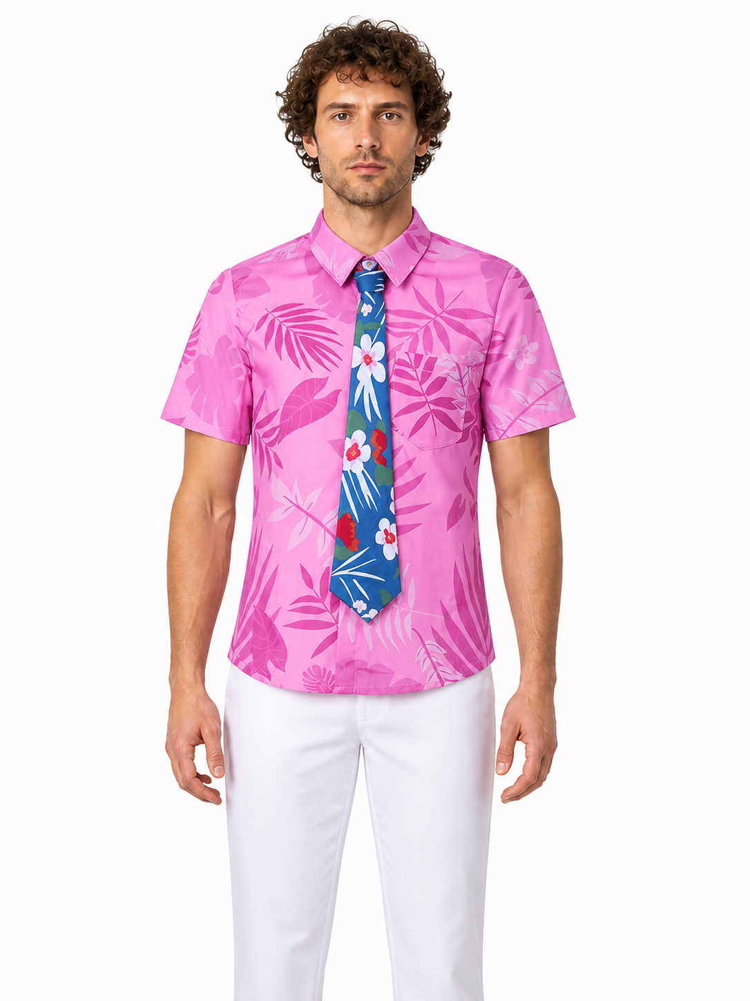 Children's Tropical Print Suit with Tie product detail 3