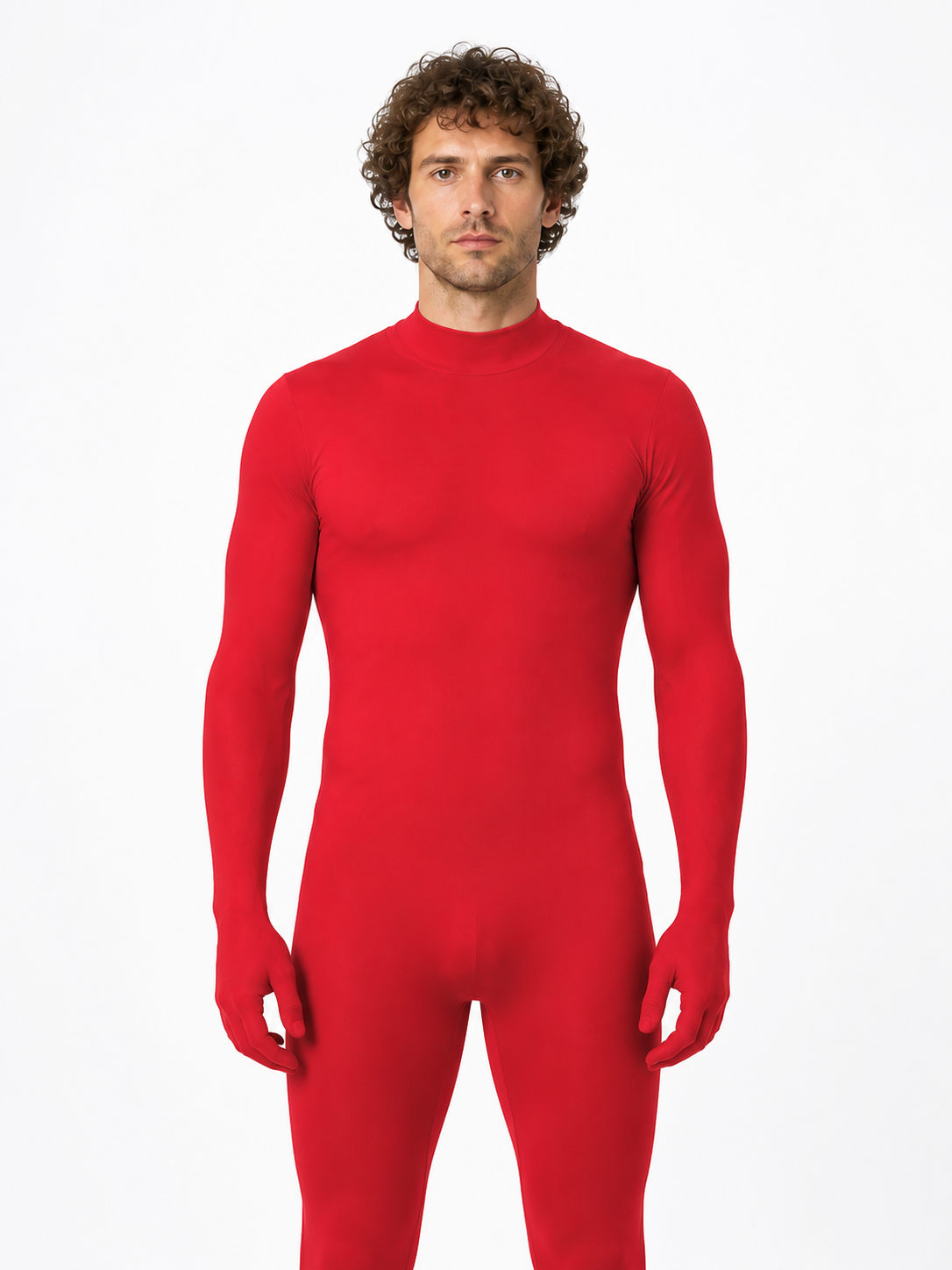 Red High-Neck Jumpsuit for Dance product detail 3