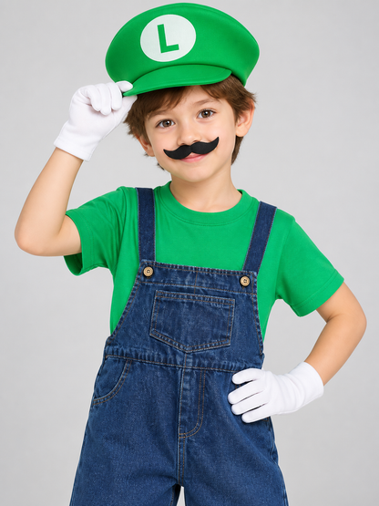 Kids' Costume Set with T-Shirt, Cap, and Mustache