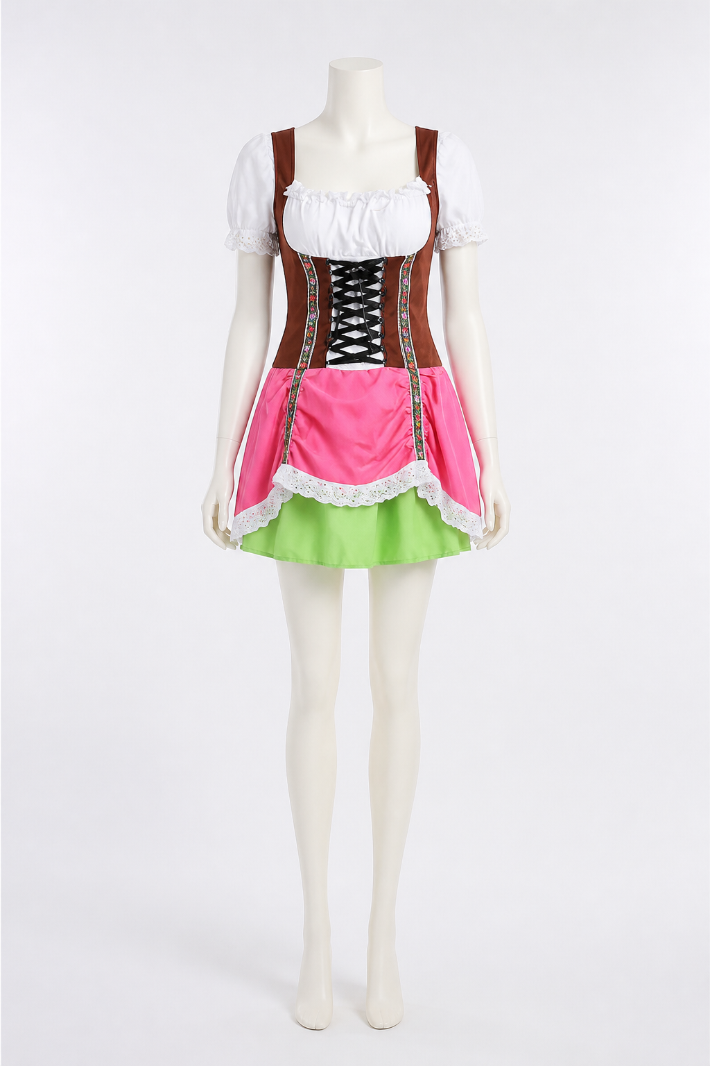 Short Tiered Dress with Lace and Lacing Costume Dresses detail 2