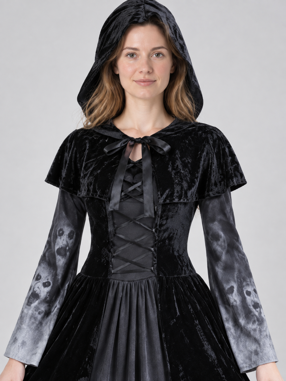 Vampire Costume with Black Dress and Hat