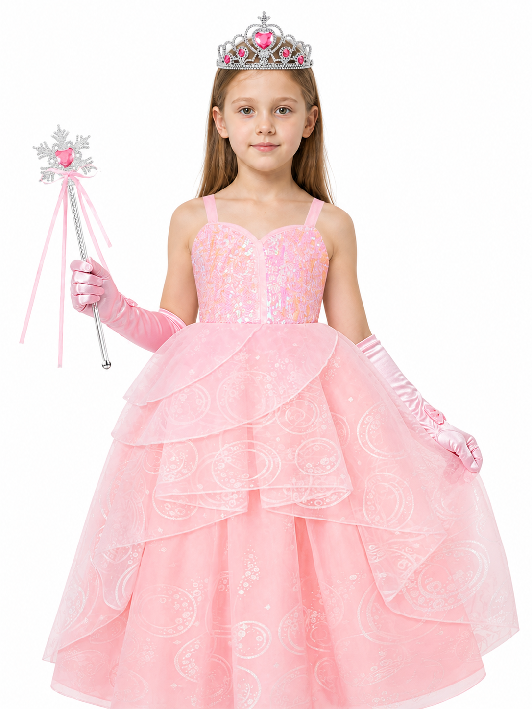 Children’s Princess Costume with Crown and Wand product detail 3