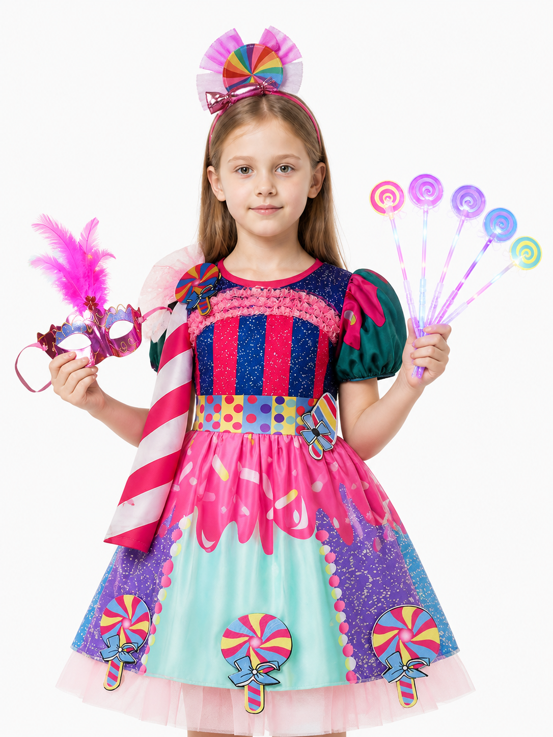 Children’s Carnival Dress with Candy Print product detail 3