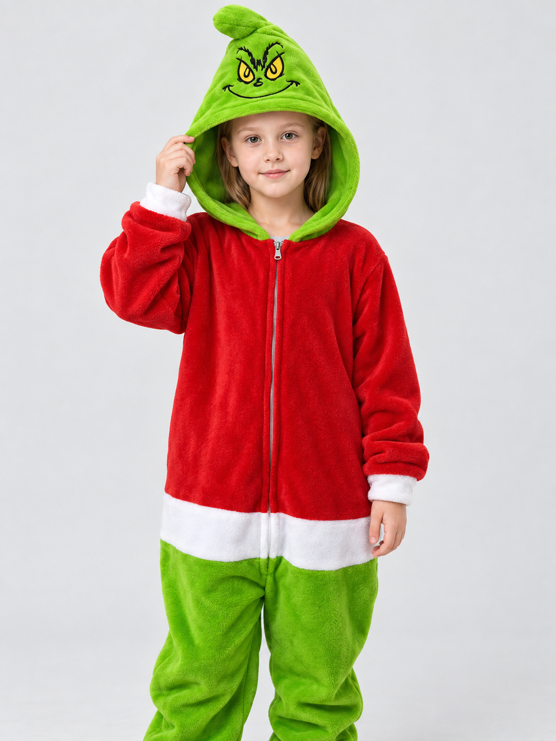 Flannel Hooded Zip-Up Pajama Jumpsuit