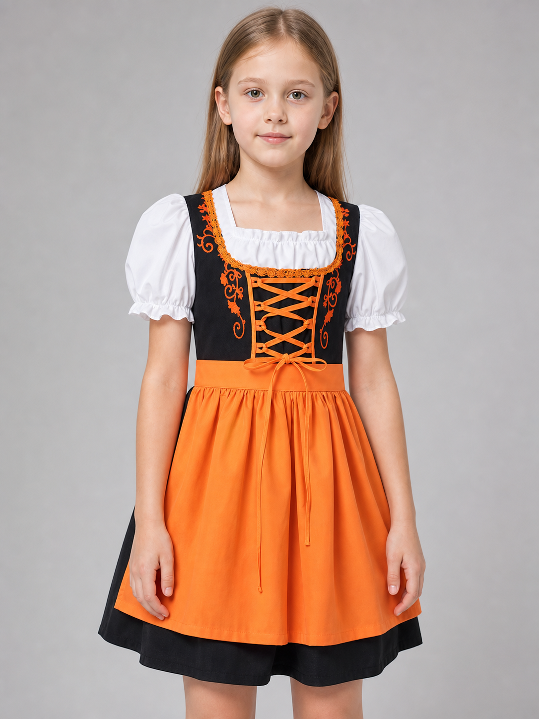 Folk-Style Carnival Dress with Lacing