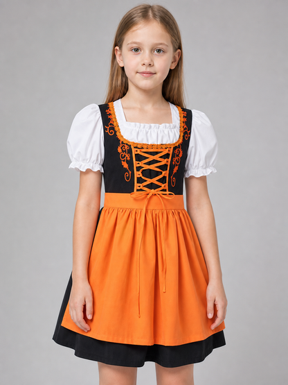 Folk-Style Carnival Dress with Lacing