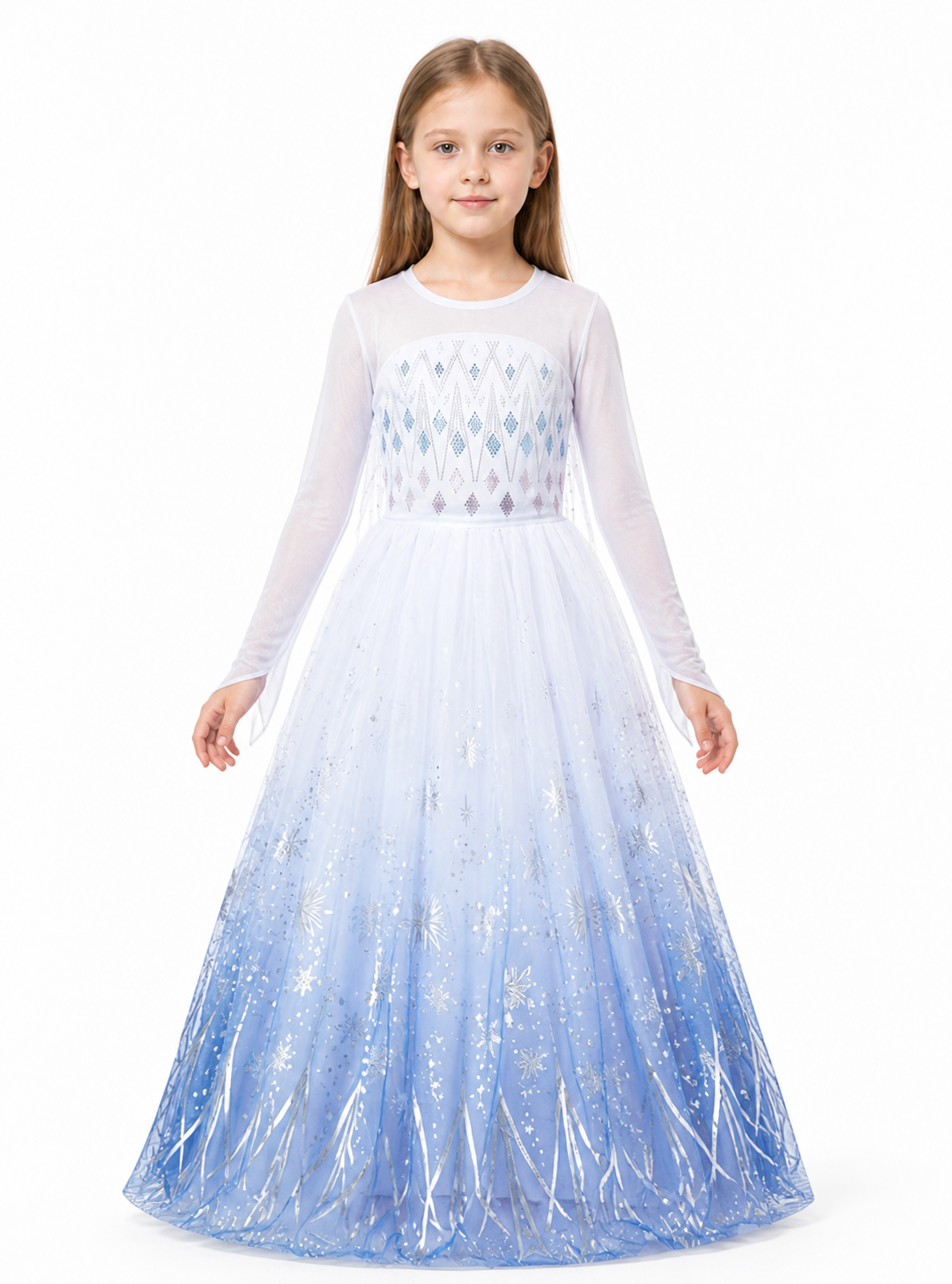 Gradient Carnival Dress with Snowflakes Costume Dresses detail 3
