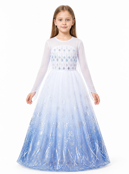 Gradient Carnival Dress with Snowflakes Costume Dresses detail 3