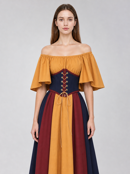 Medieval Dress with Corset Lacing and Sleeves