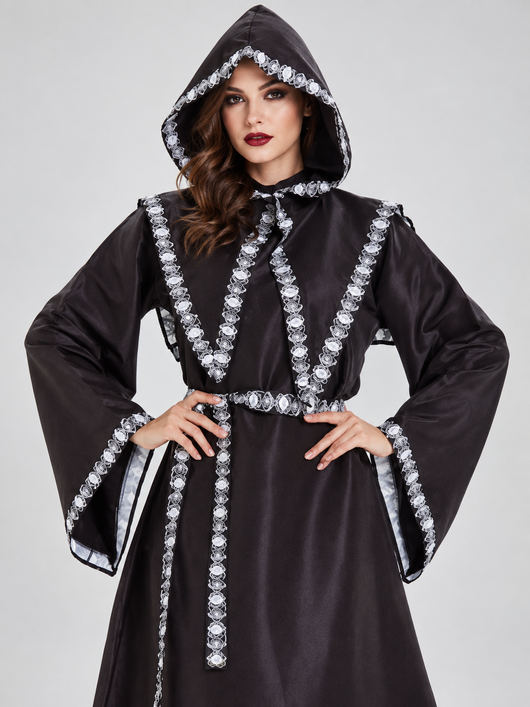 Witch Costume with Dress, Hood, and Belt