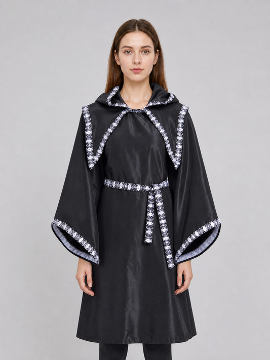 Hooded Robe Costume with Silver Trim