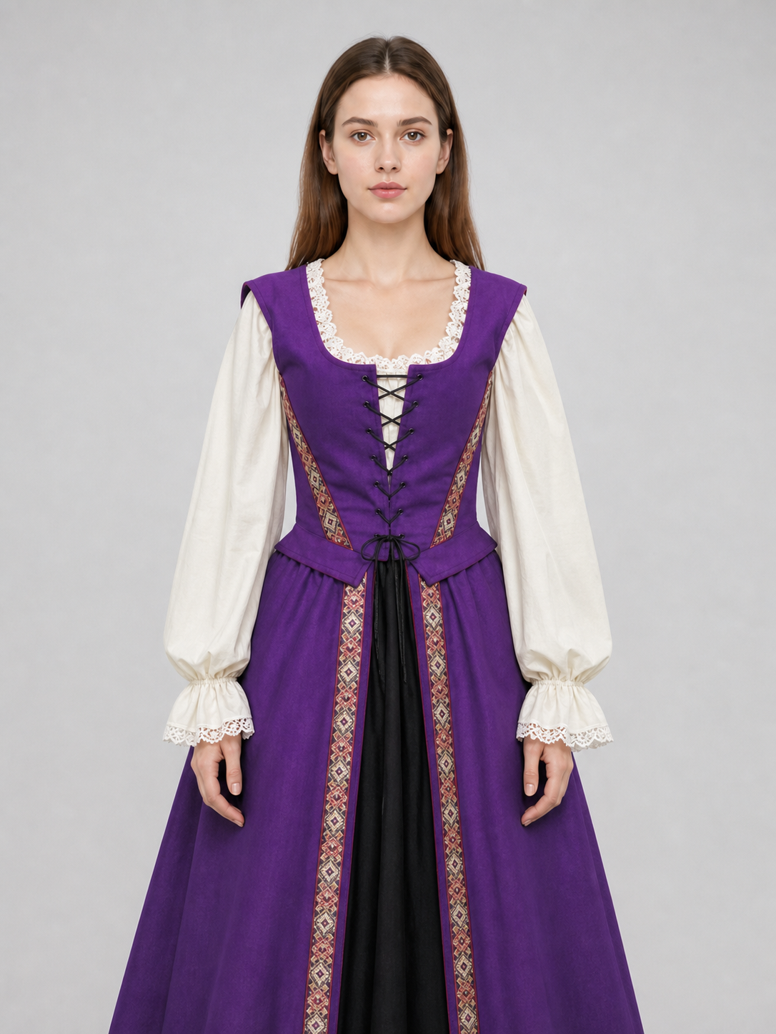 Renaissance Medieval-Style Dress with Lacing