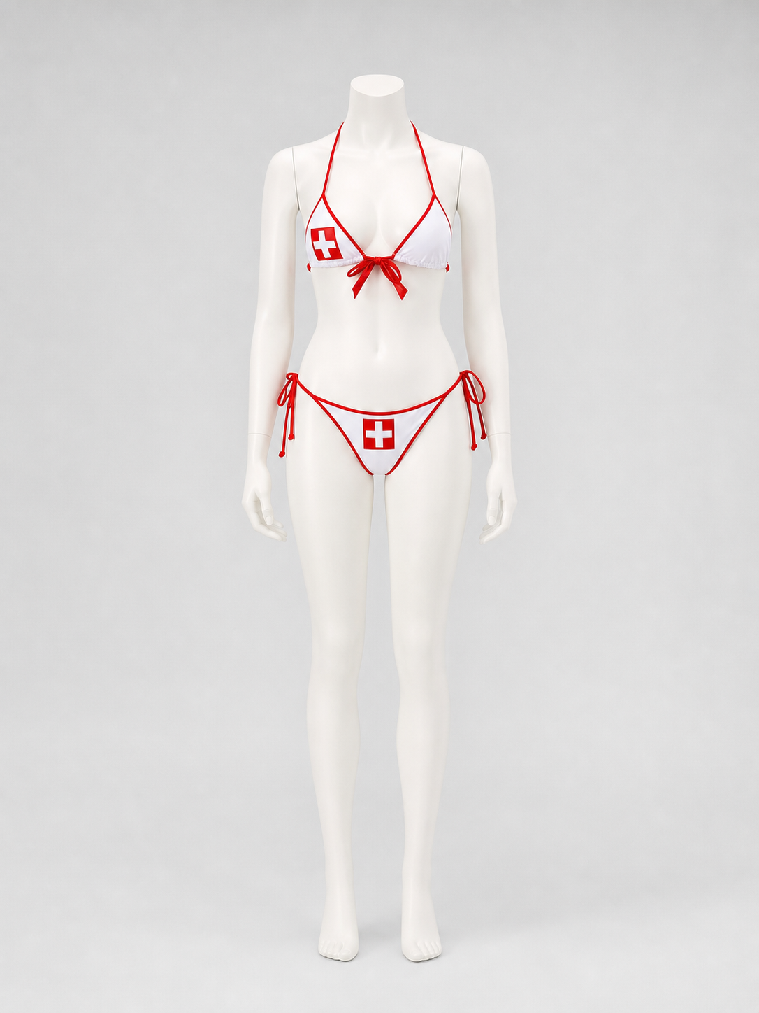 Nurse Cosplay Bikini Swimsuit with Cross Costumes detail 3