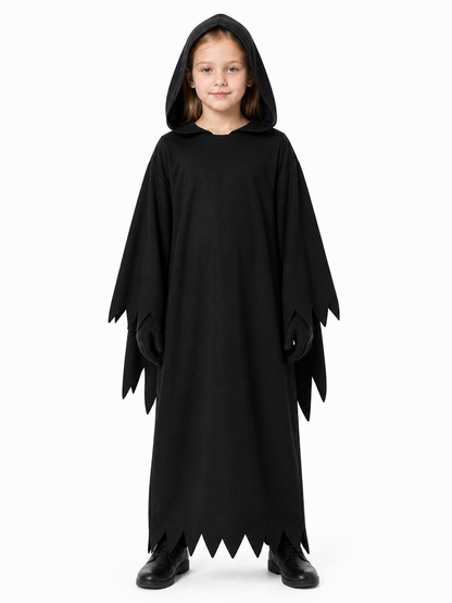 Black Long Torn Hooded Cloak for Halloween Costume Capes detail 3