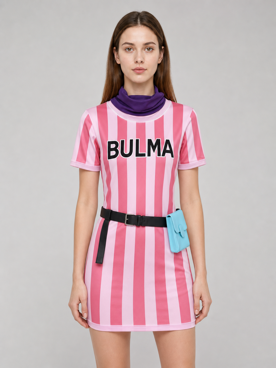 Dragon Ball Bulma Cosplay Dress with Accessories