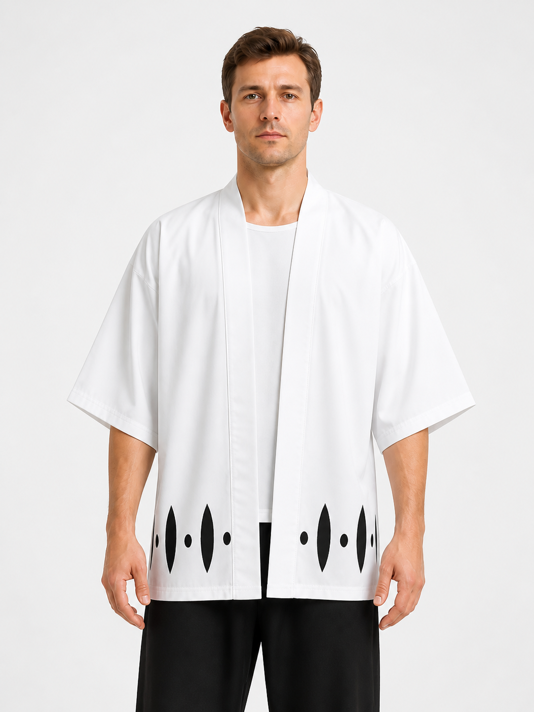Bleach Anime Cosplay Cloak with Black Pattern Costume Capes detail 3