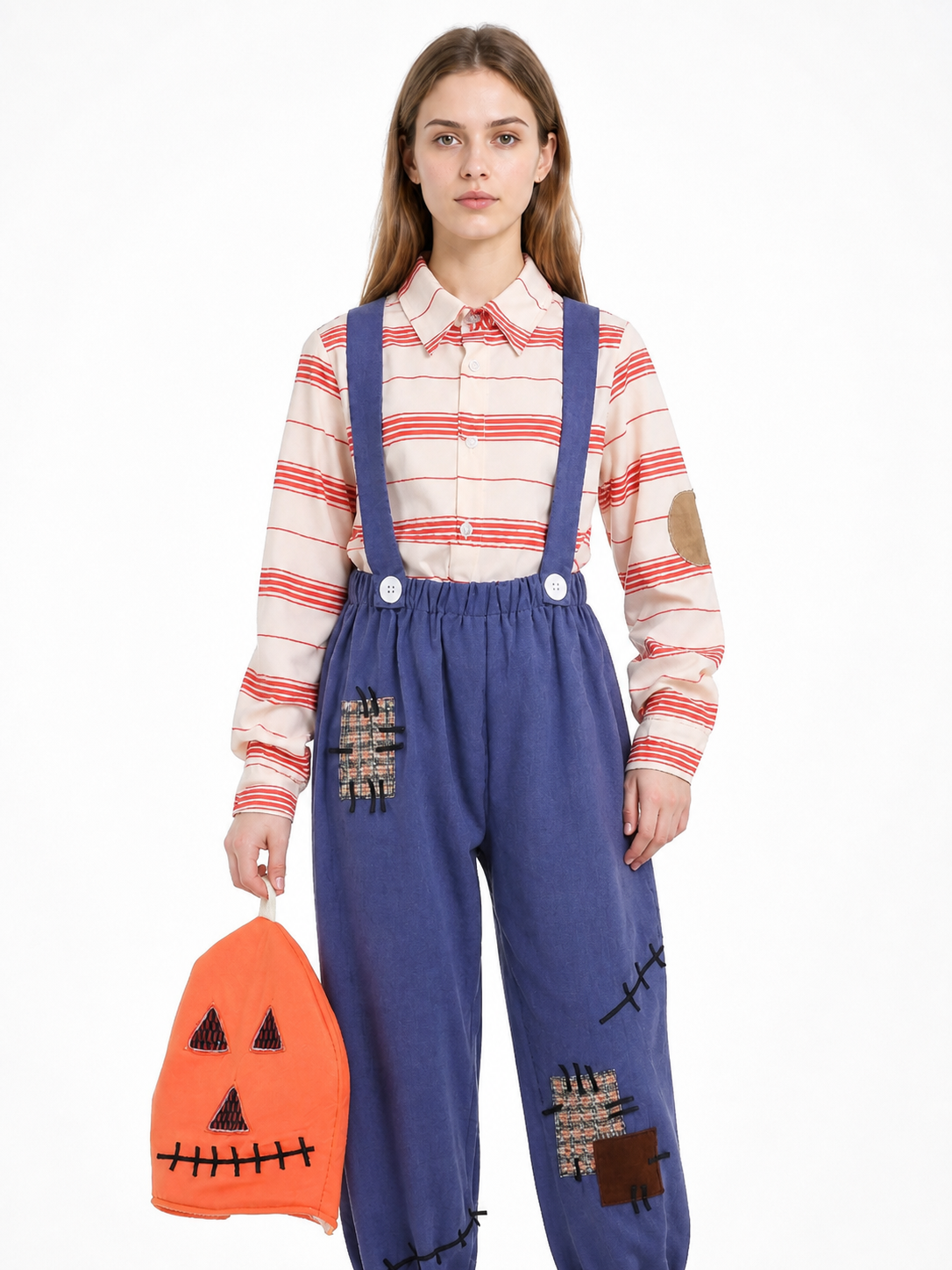 Scarecrow Jumpsuit with Patches and Cross Stitches product detail 3