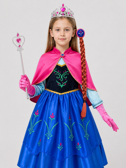 Princess Anna Costume with Cape and Accessories Costume Capes detail 3