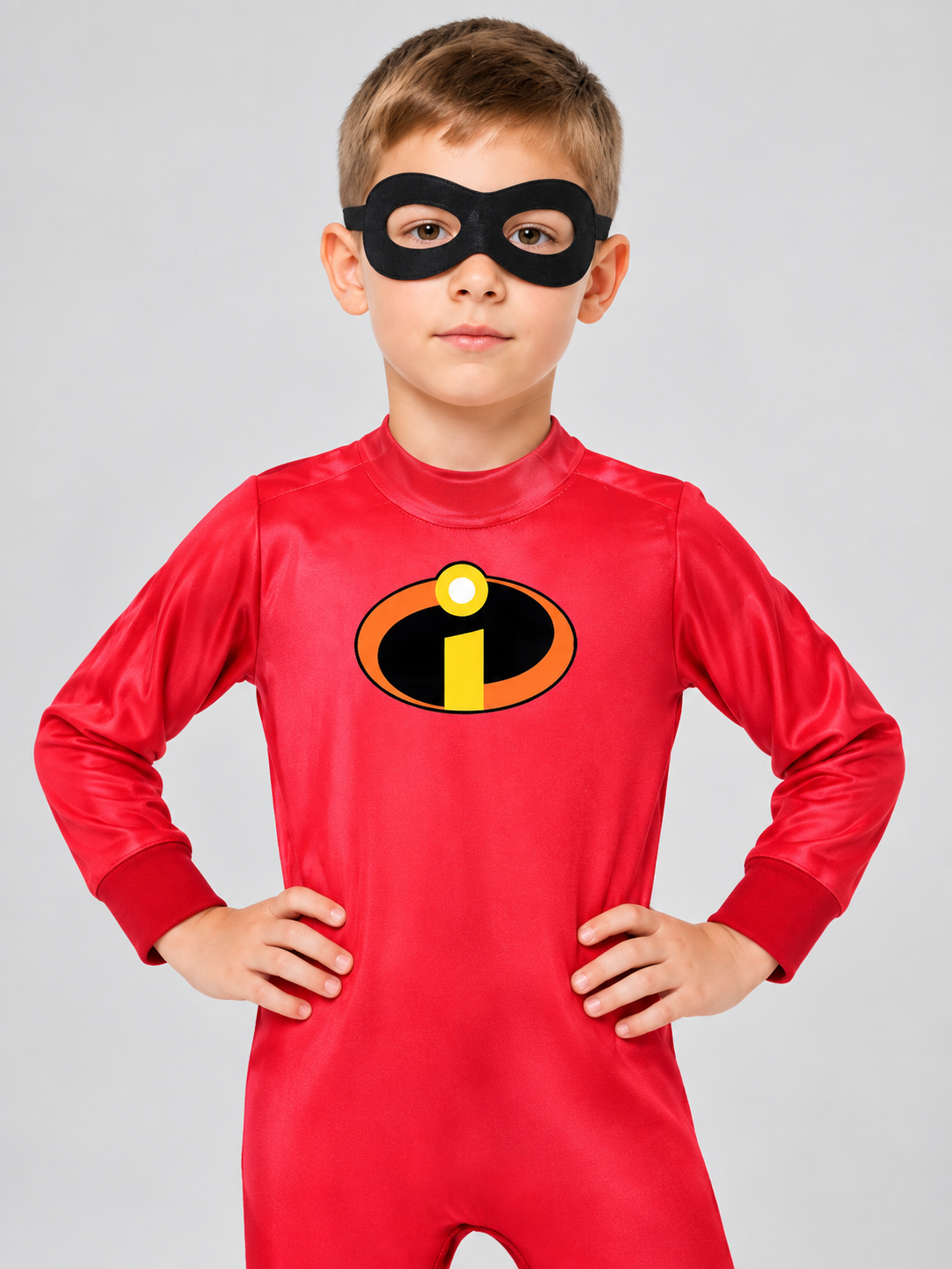Kids' Superhero Costume Red with Mask