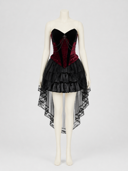 Gothic Black-and-Red Halloween Costume Dress Costume Dresses detail 3