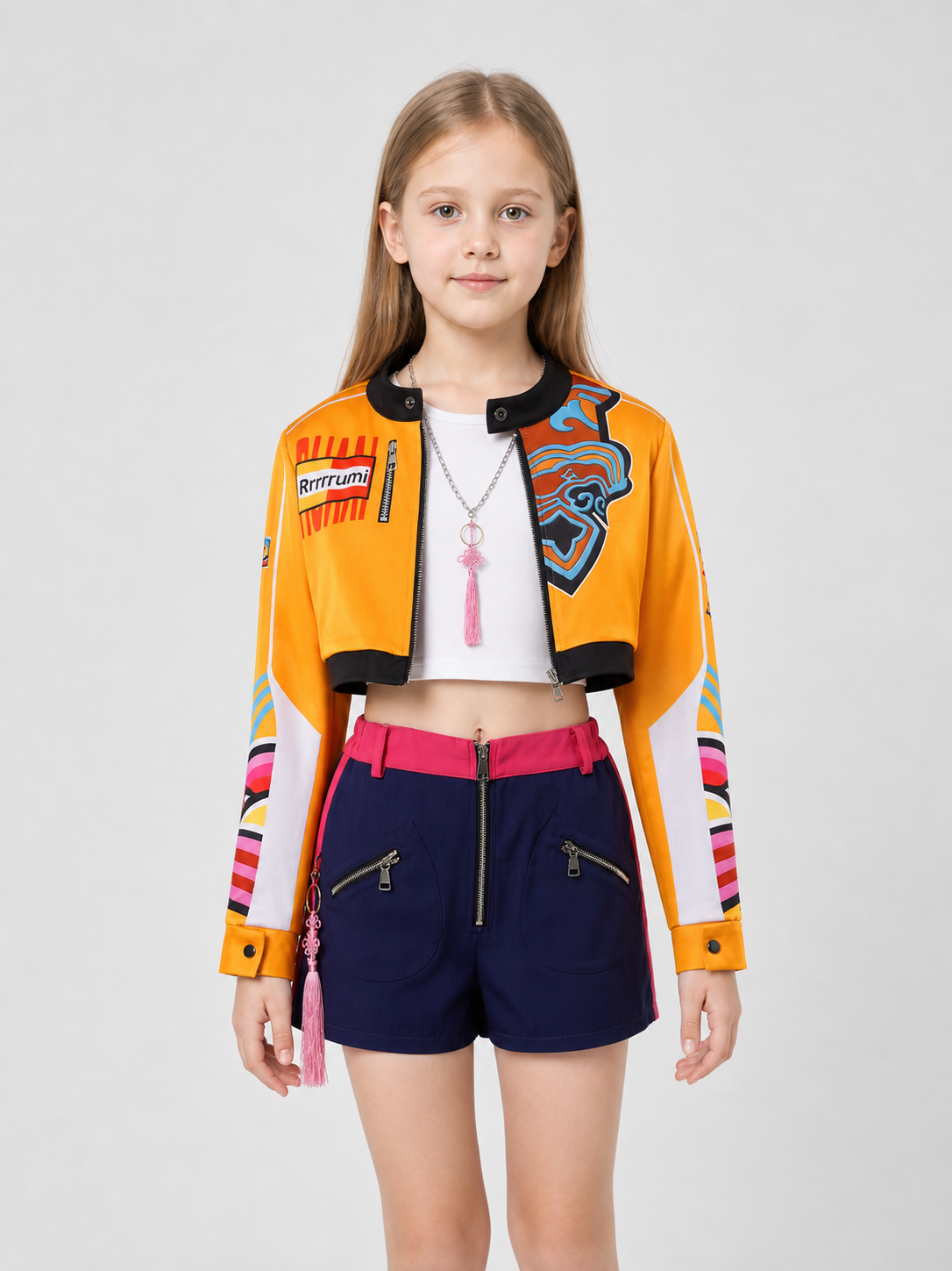 Rumi C Cosplay Costume: Jacket, Shorts, Top, and Accessories Costume Accessories detail 3