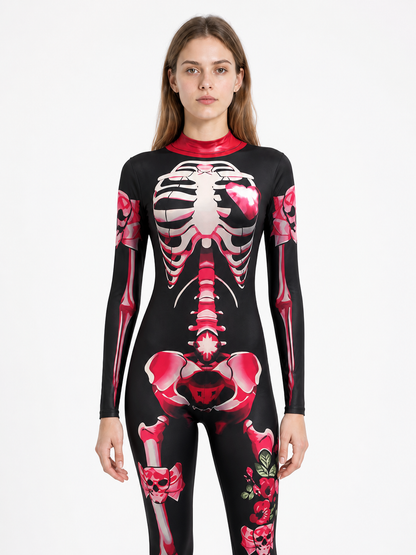 Skeleton jumpsuit with bone print and long sleeves product detail 2