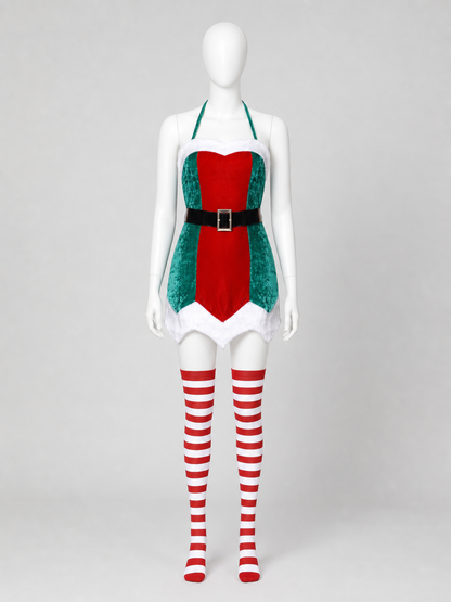 Christmas Carnival Costume with White Trim