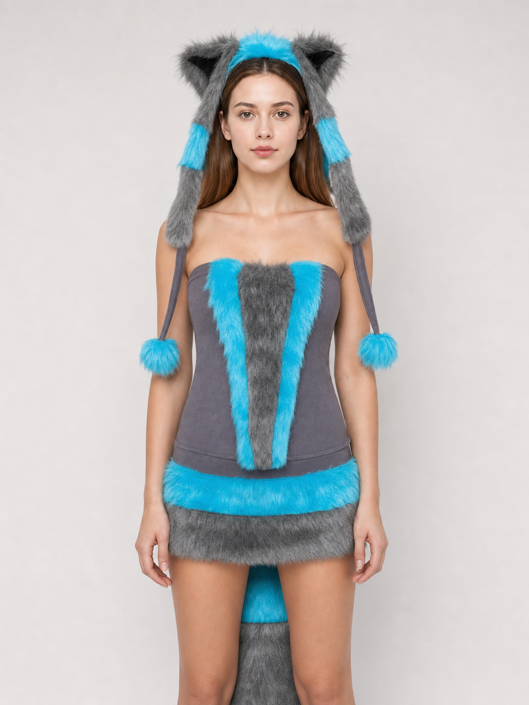 Animal Costume with Hood, Tail, and Leg Warmers