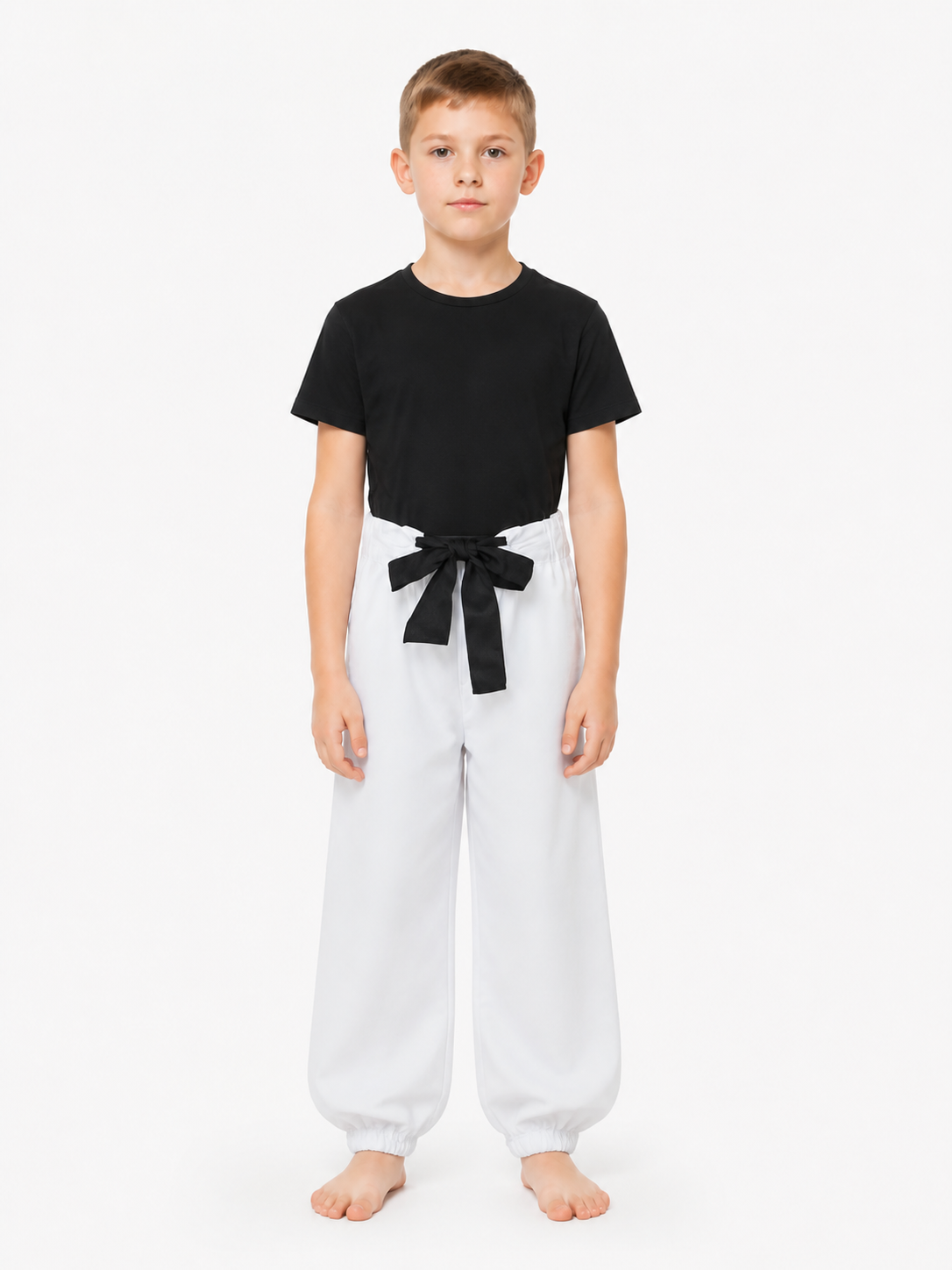 JJK Black-and-White Cosplay Costume with Belt and Wide-Leg Pants Costumes detail 3