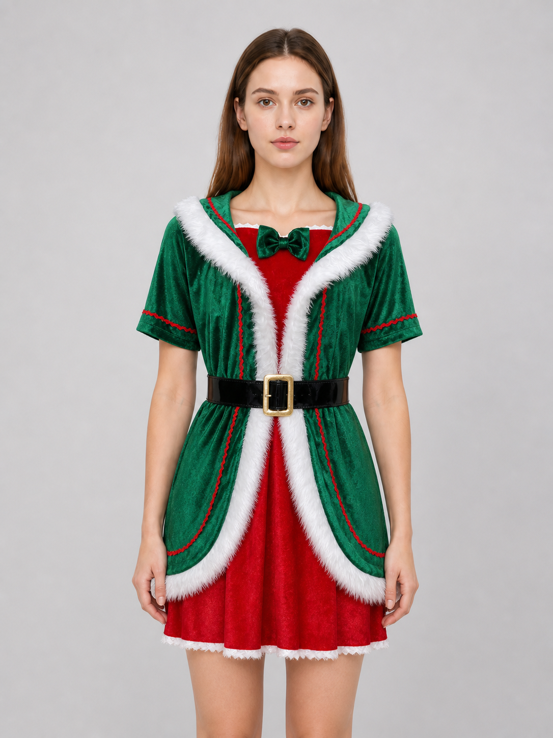 Christmas costume dress with hat and belt