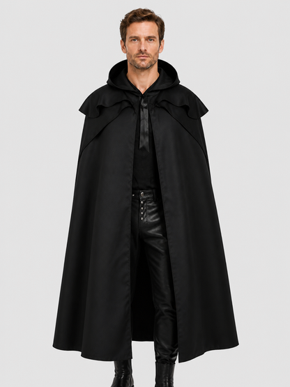 Black Hooded Death Cloak for Halloween, Cosplay Costume Capes detail 2