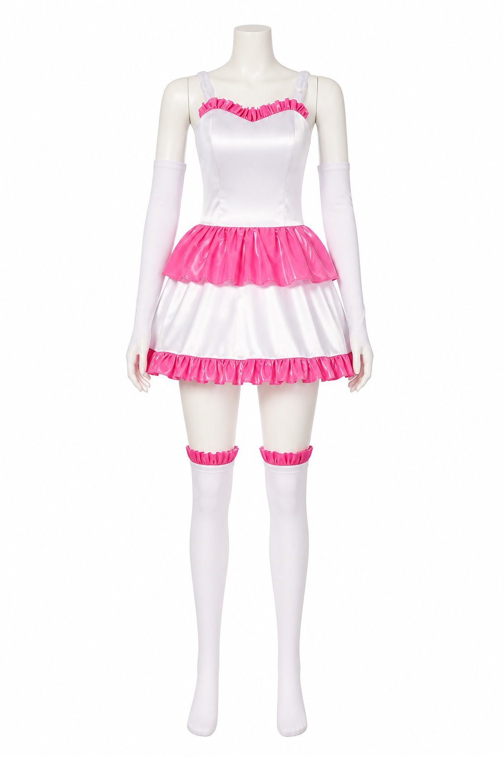 Dress with a Corset Bodice and Tiered Skirt