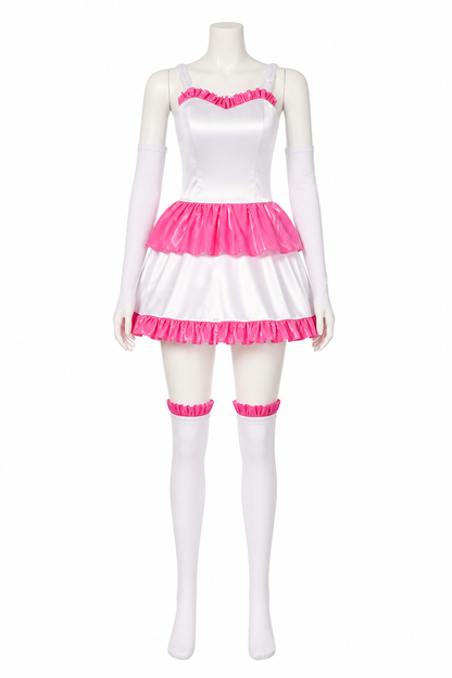 Dress with a Corset Bodice and Tiered Skirt
