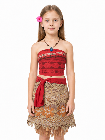 Moana Costume with Red Belt for Parties Costumes detail 3