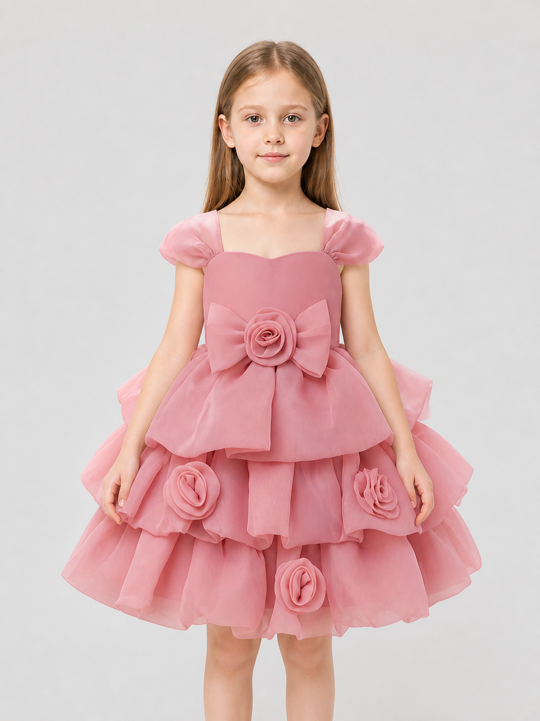 Full-skirt dress with roses for a flower girl at a wedding Costume Dresses detail 3