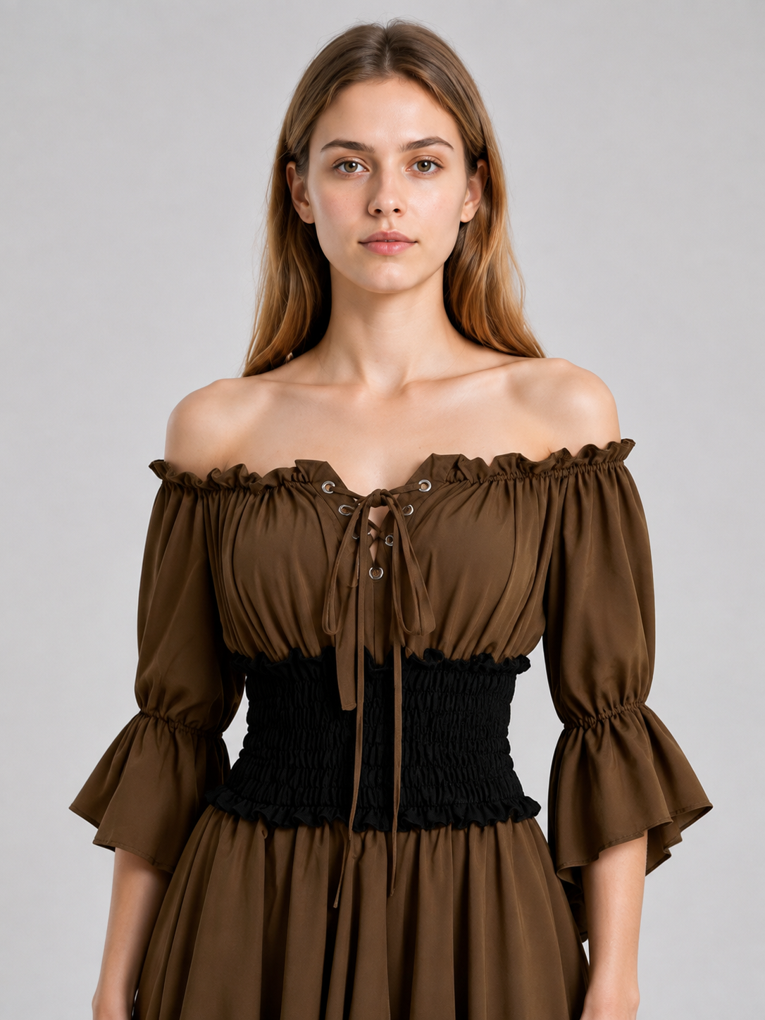 Medieval Off-the-Shoulder Lace-Up Dress Costume Dresses detail 2